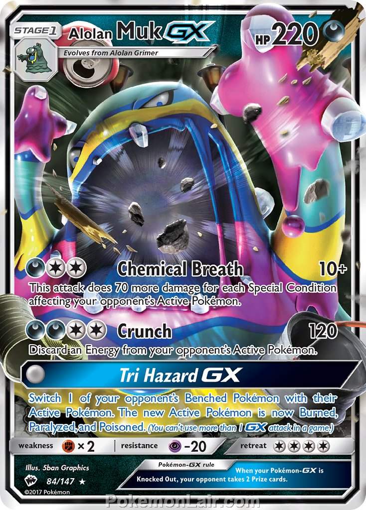 2017 Pokemon Trading Card Game Burning Shadows Price List – 84 Alolan Muk GX