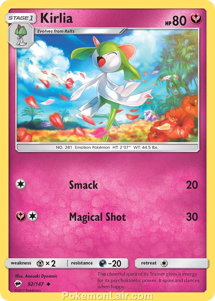 2017 Pokemon Trading Card Game Burning Shadows Price List – 92 Kirlia