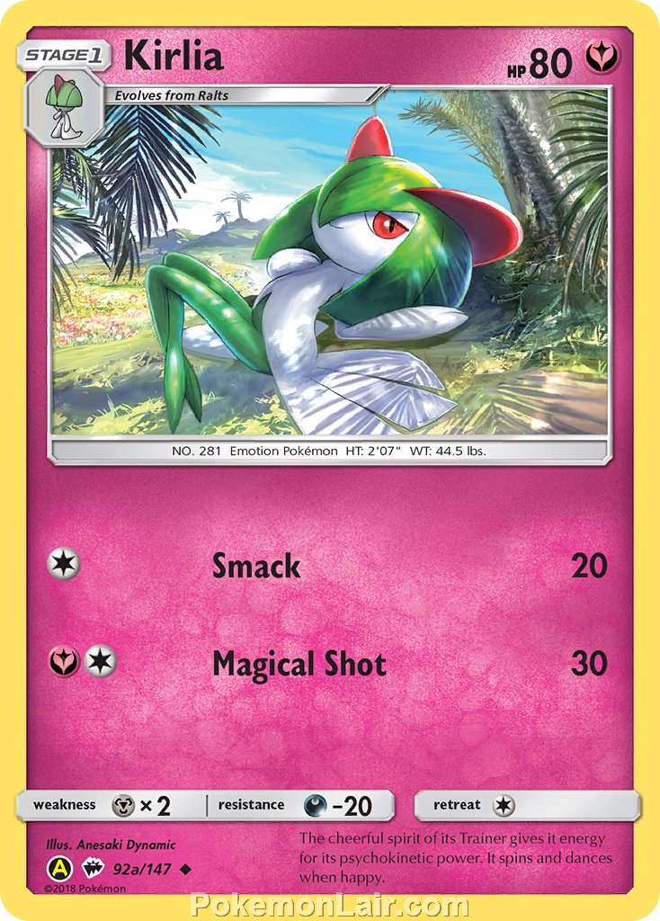 2017 Pokemon Trading Card Game Burning Shadows Price List – 92a Kirlia