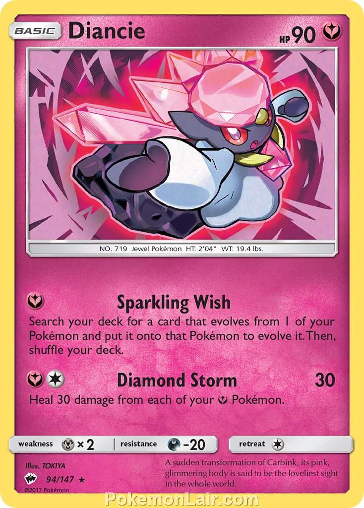 2017 Pokemon Trading Card Game Burning Shadows Price List – 94 Diancie