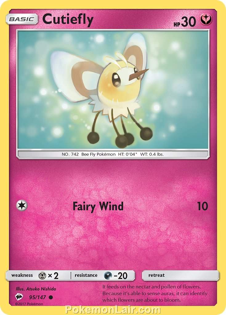 2017 Pokemon Trading Card Game Burning Shadows Price List – 95 Cutiefly