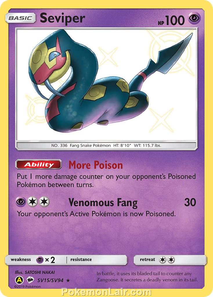 2017 Pokemon Trading Card Game Burning Shadows Price List – SV15 Seviper