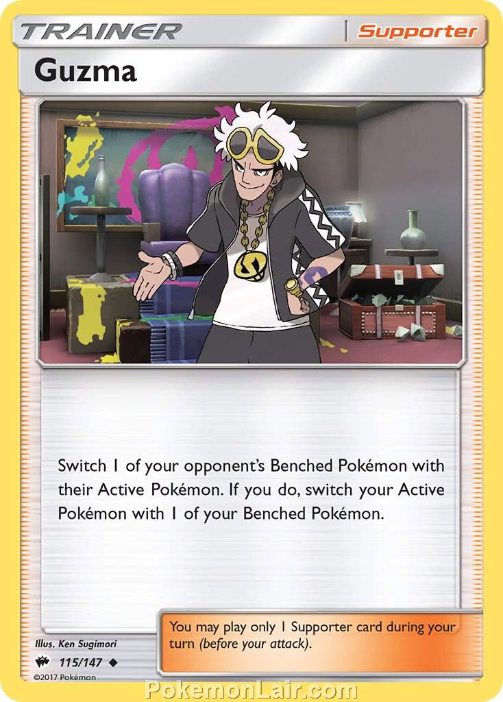 2017 Pokemon Trading Card Game Burning Shadows Set – 115 Guzma