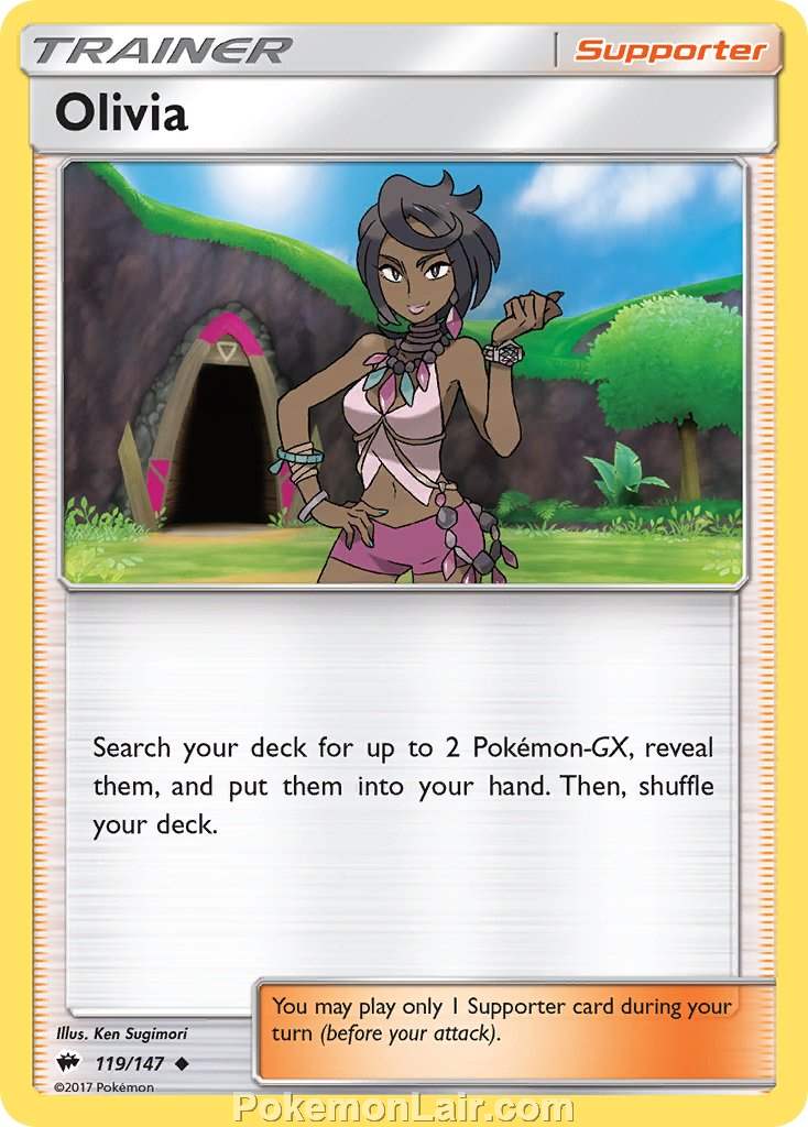 2017 Pokemon Trading Card Game Burning Shadows Set – 119 Olivia