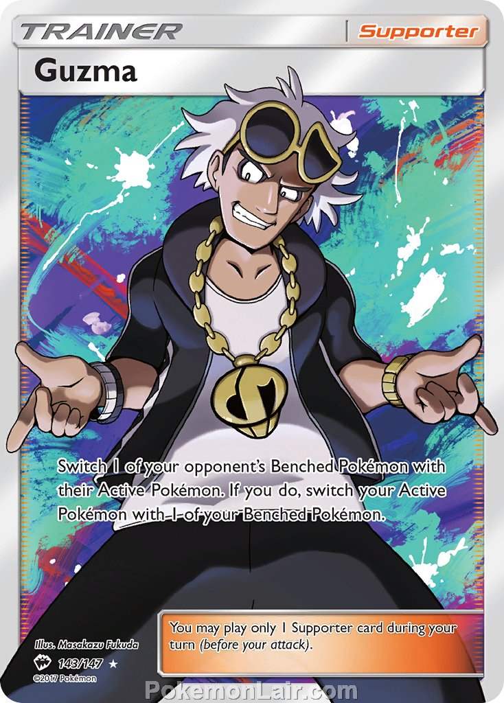 2017 Pokemon Trading Card Game Burning Shadows Set – 143 Guzma