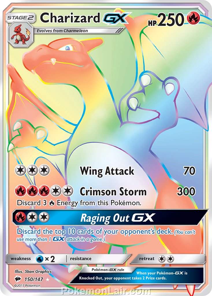 2017 Pokemon Trading Card Game Burning Shadows Set – 150 Charizard GX