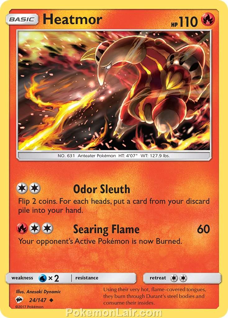 2017 Pokemon Trading Card Game Burning Shadows Set – 24 Heatmor