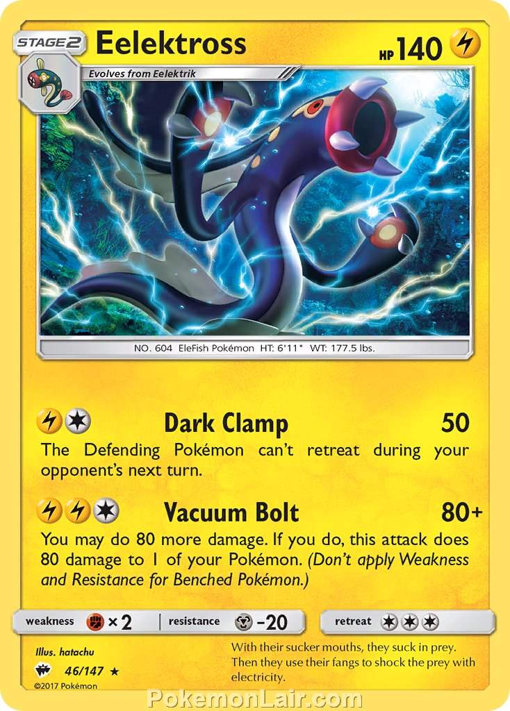 2017 Pokemon Trading Card Game Burning Shadows Set – 46 Eelektross