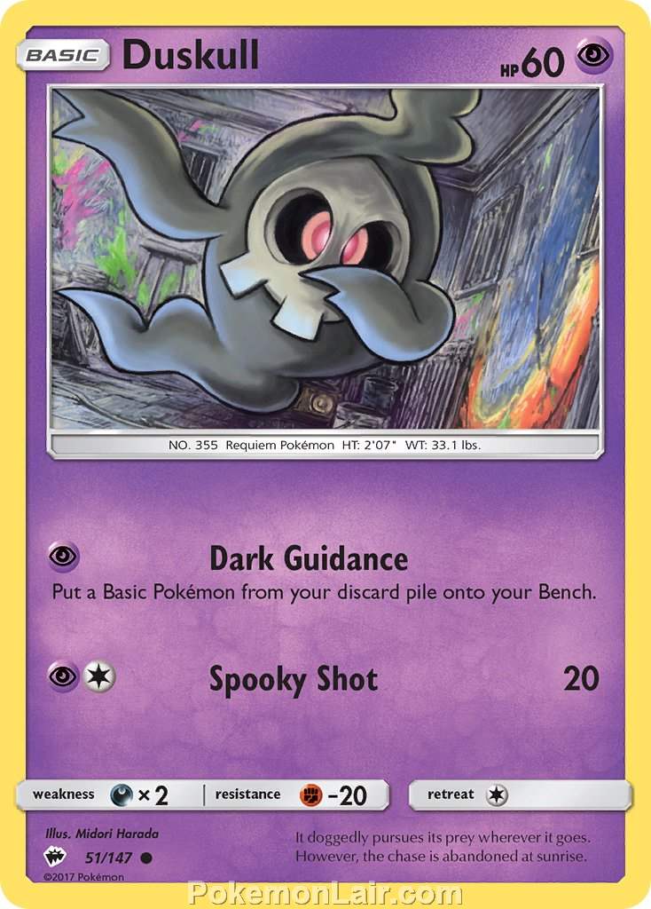 2017 Pokemon Trading Card Game Burning Shadows Set – 51 Duskull