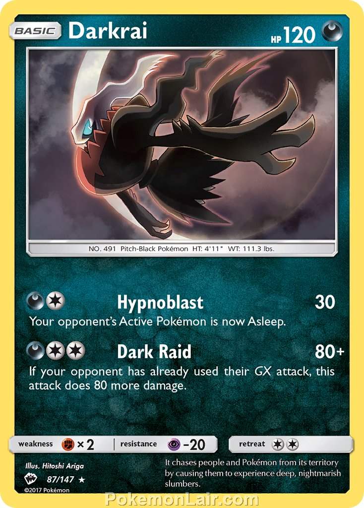 2017 Pokemon Trading Card Game Burning Shadows Set – 87 Darkrai