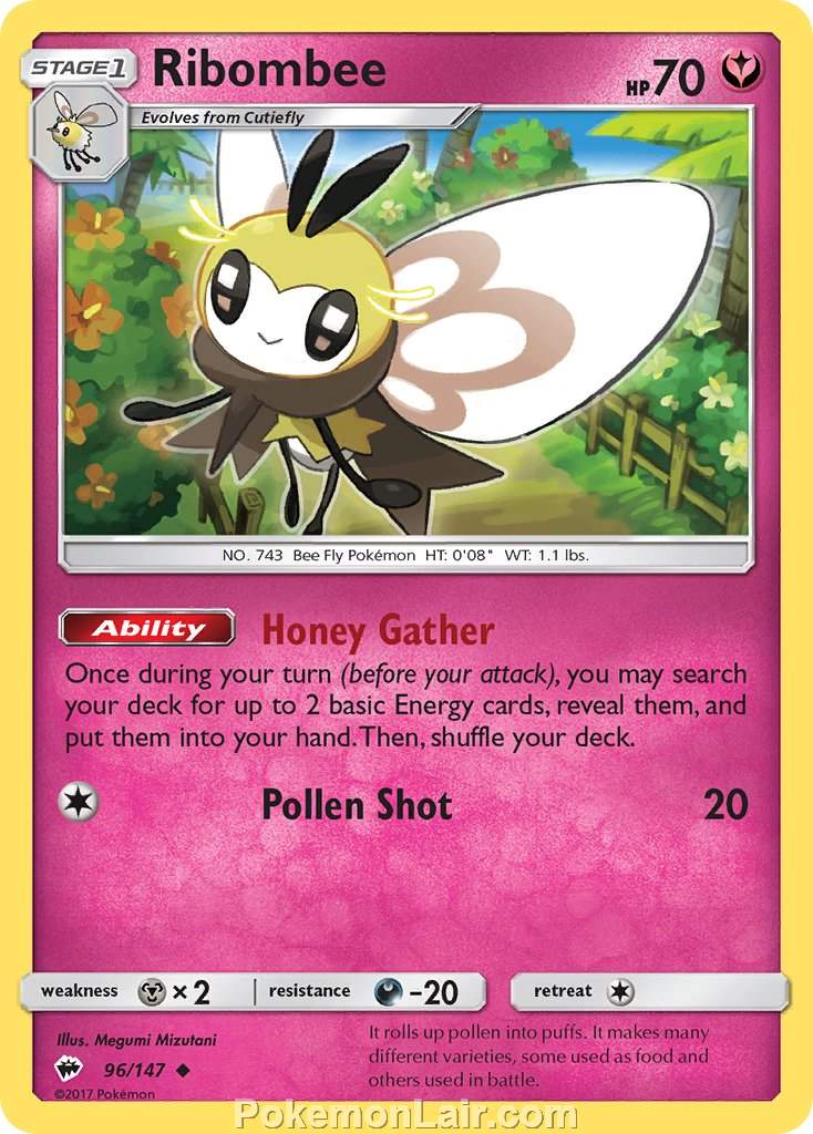 2017 Pokemon Trading Card Game Burning Shadows Set – 96 Ribombee