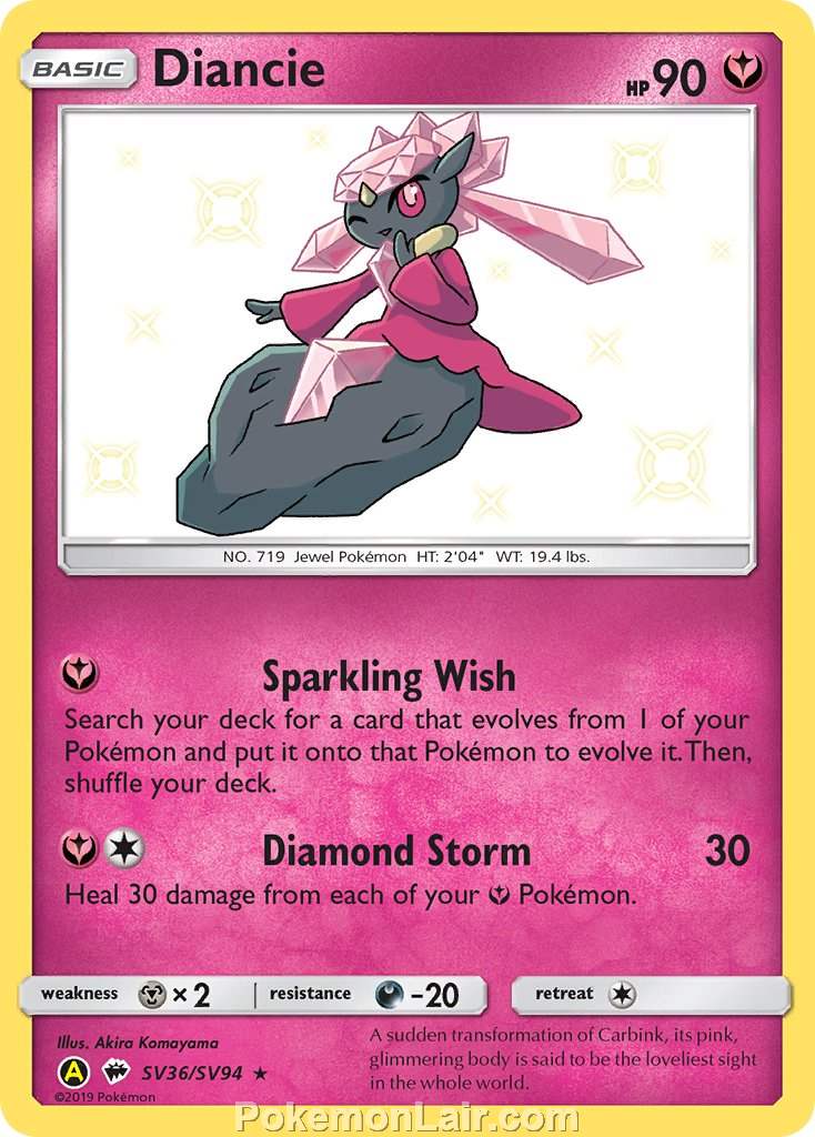 2017 Pokemon Trading Card Game Burning Shadows Set – SV36 Diancie