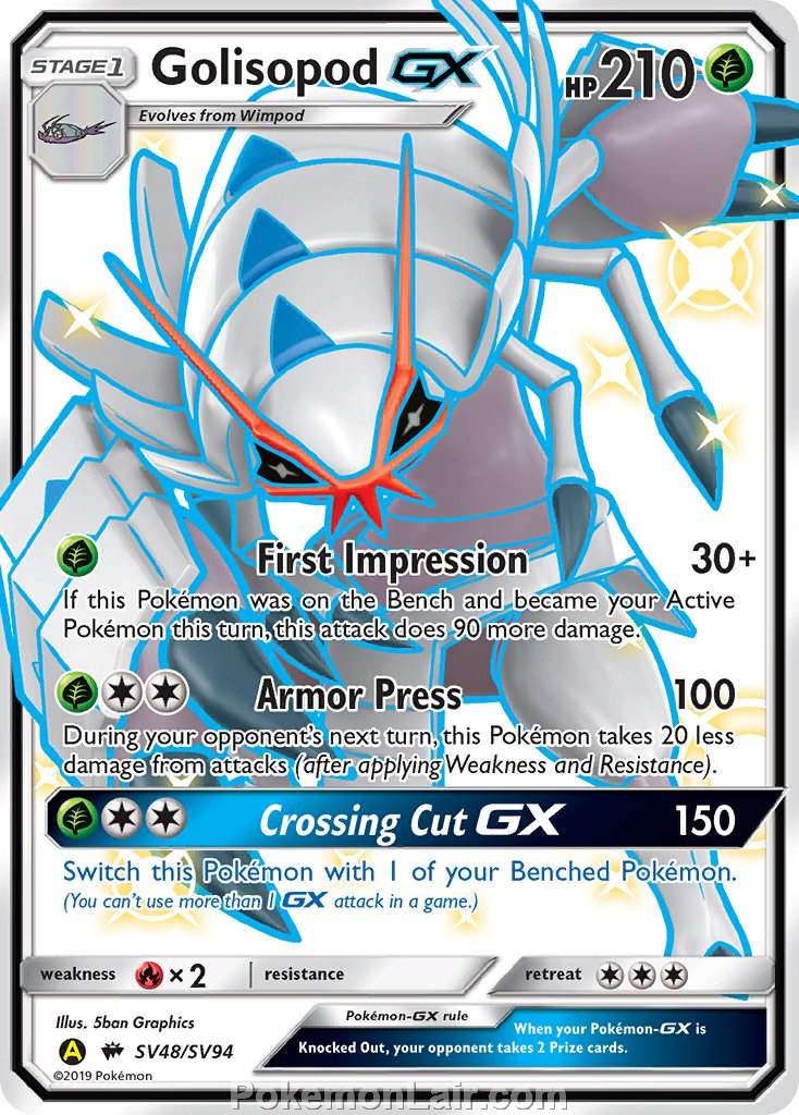 2017 Pokemon Trading Card Game Burning Shadows Set – SV48 Golisopod GX