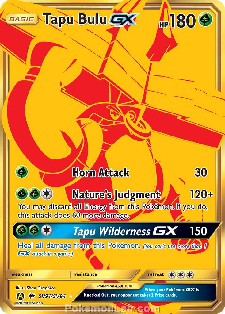 2017 Pokemon Trading Card Game Burning Shadows Set – SV91 Tapu Bulu GX