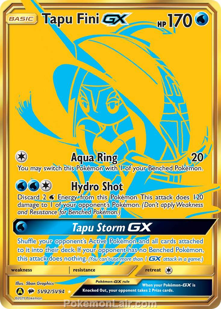 2017 Pokemon Trading Card Game Burning Shadows Set – SV92 Tapu Fini GX