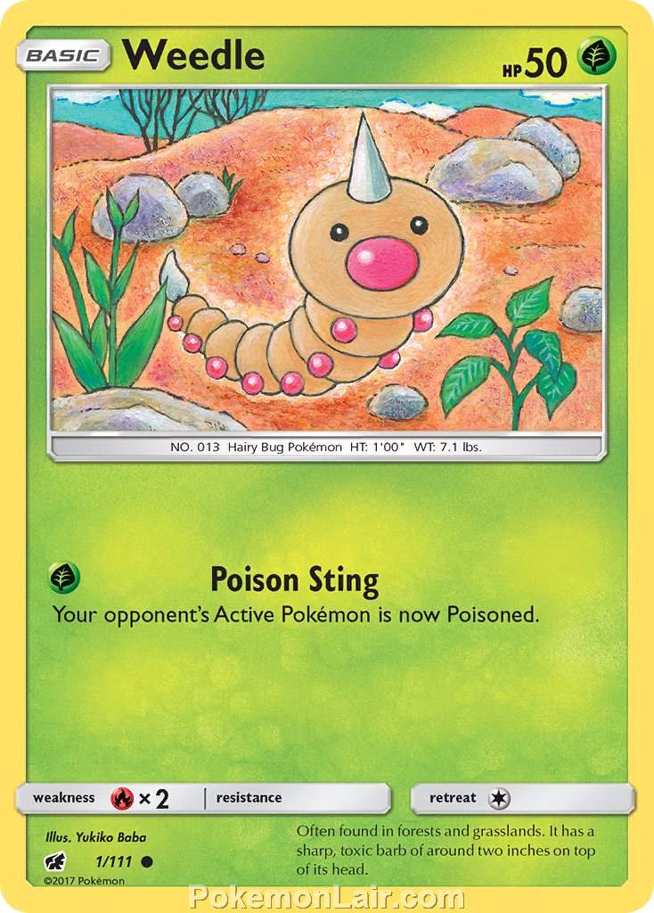 2017 Pokemon Trading Card Game Crimson Invasion Price List – 1 Weedle