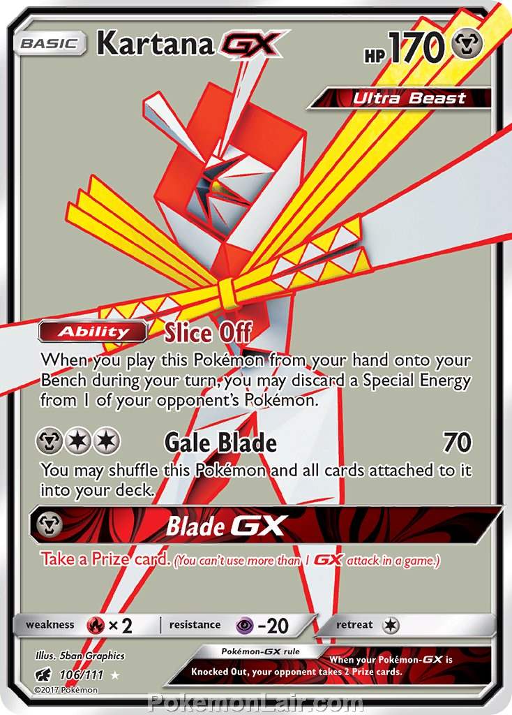2017 Pokemon Trading Card Game Crimson Invasion Price List – 106 Kartana GX
