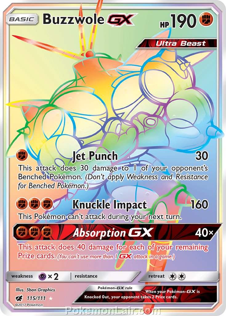 2017 Pokemon Trading Card Game Crimson Invasion Price List – 115 Buzzwole GX