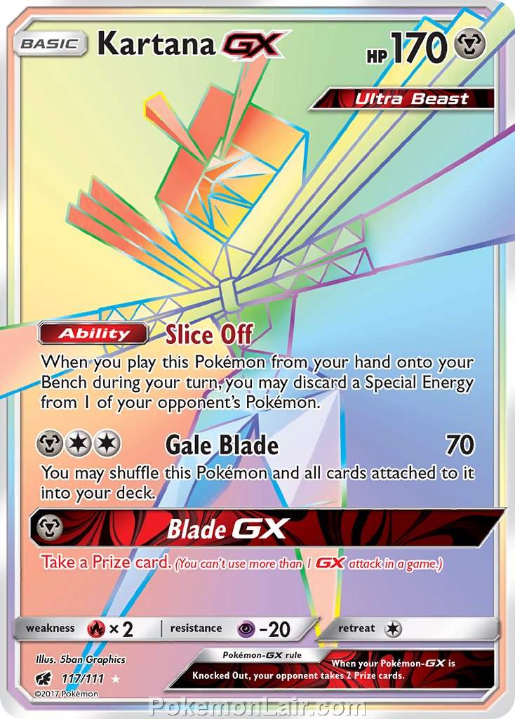 2017 Pokemon Trading Card Game Crimson Invasion Price List – 117 Kartana GX