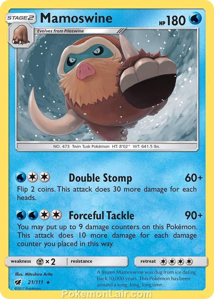 2017 Pokemon Trading Card Game Crimson Invasion Price List – 21 Mamoswine