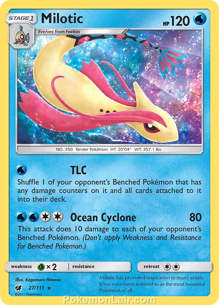 2017 Pokemon Trading Card Game Crimson Invasion Price List – 27 Milotic