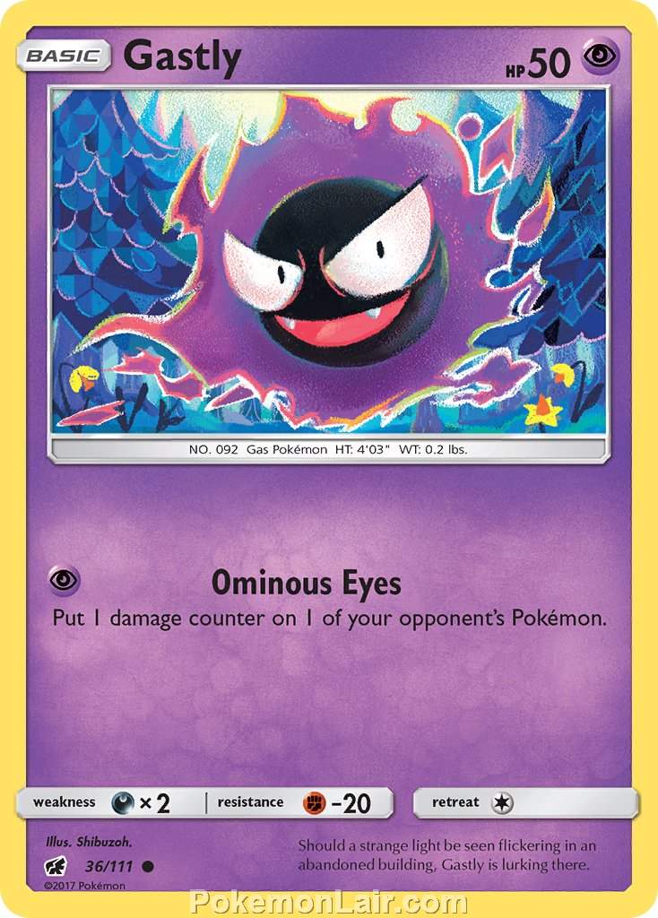 2017 Pokemon Trading Card Game Crimson Invasion Price List – 36 Gastly