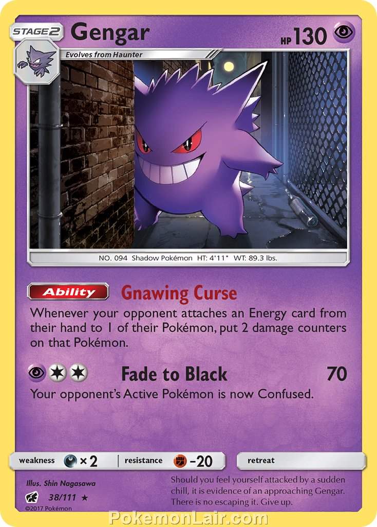 2017 Pokemon Trading Card Game Crimson Invasion Price List – 38 Gengar