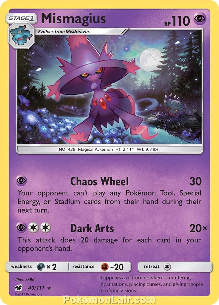 2017 Pokemon Trading Card Game Crimson Invasion Price List – 40 Mismagius