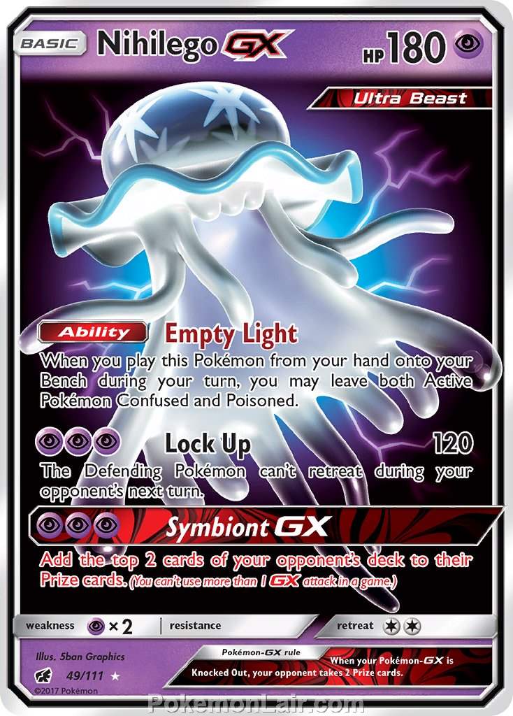 2017 Pokemon Trading Card Game Crimson Invasion Price List – 49 Nihilego GX