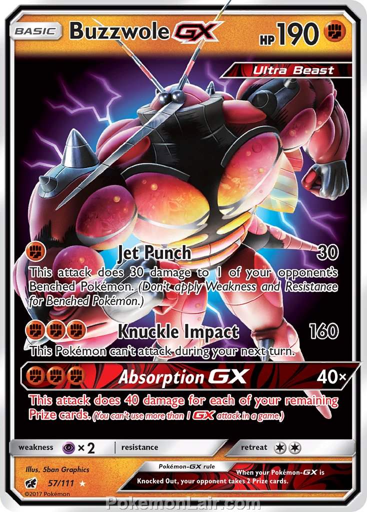 2017 Pokemon Trading Card Game Crimson Invasion Price List – 57 Buzzwole GX