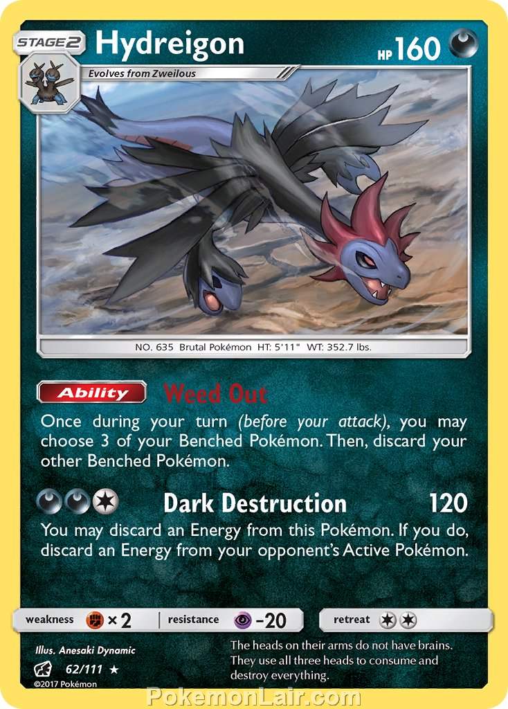 2017 Pokemon Trading Card Game Crimson Invasion Price List – 62 Hydreigon