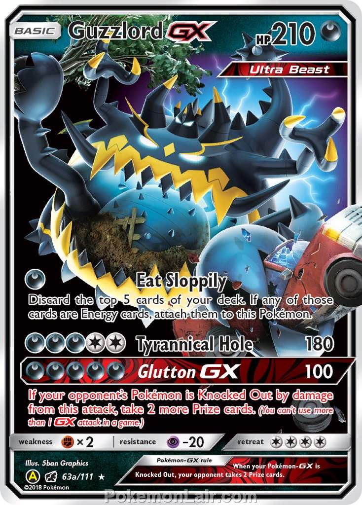 2017 Pokemon Trading Card Game Crimson Invasion Price List – 63a Guzzlord GX