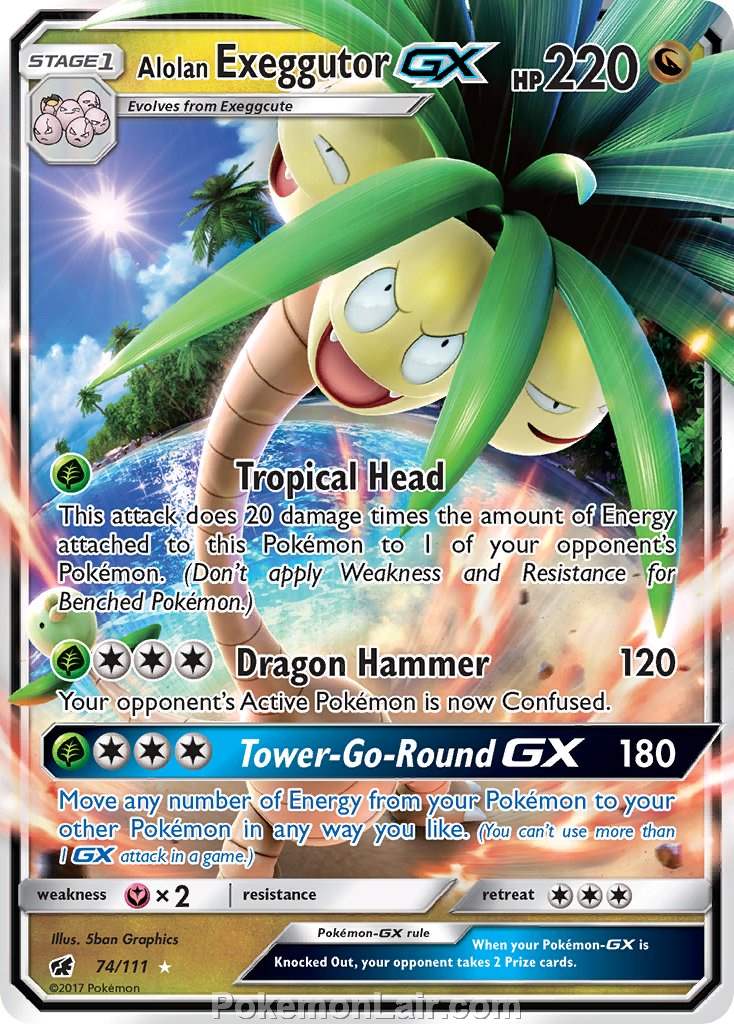 2017 Pokemon Trading Card Game Crimson Invasion Price List – 74 Alolan Exeggutor GX