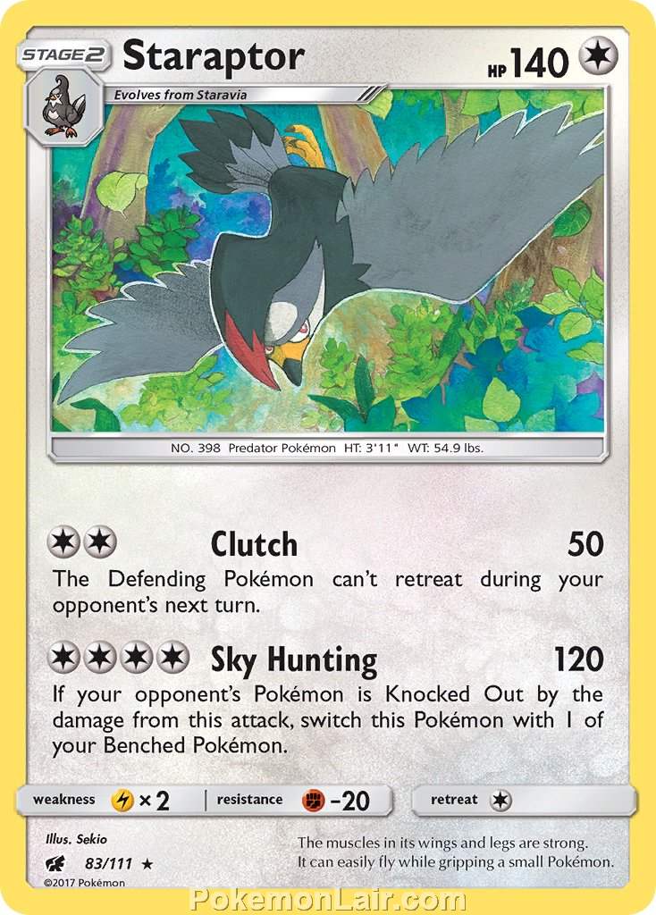 2017 Pokemon Trading Card Game Crimson Invasion Price List – 83 Staraptor