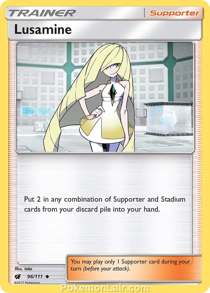 2017 Pokemon Trading Card Game Crimson Invasion Price List – 96 Lusamine