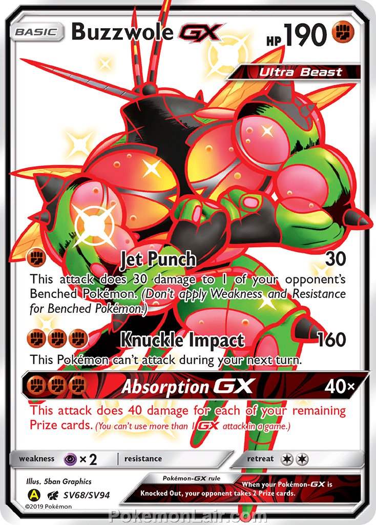 2017 Pokemon Trading Card Game Crimson Invasion Price List – SV68 Buzzwole GX