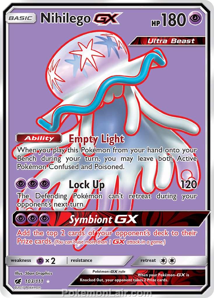 2017 Pokemon Trading Card Game Crimson Invasion Set – 103 Nihilego GX