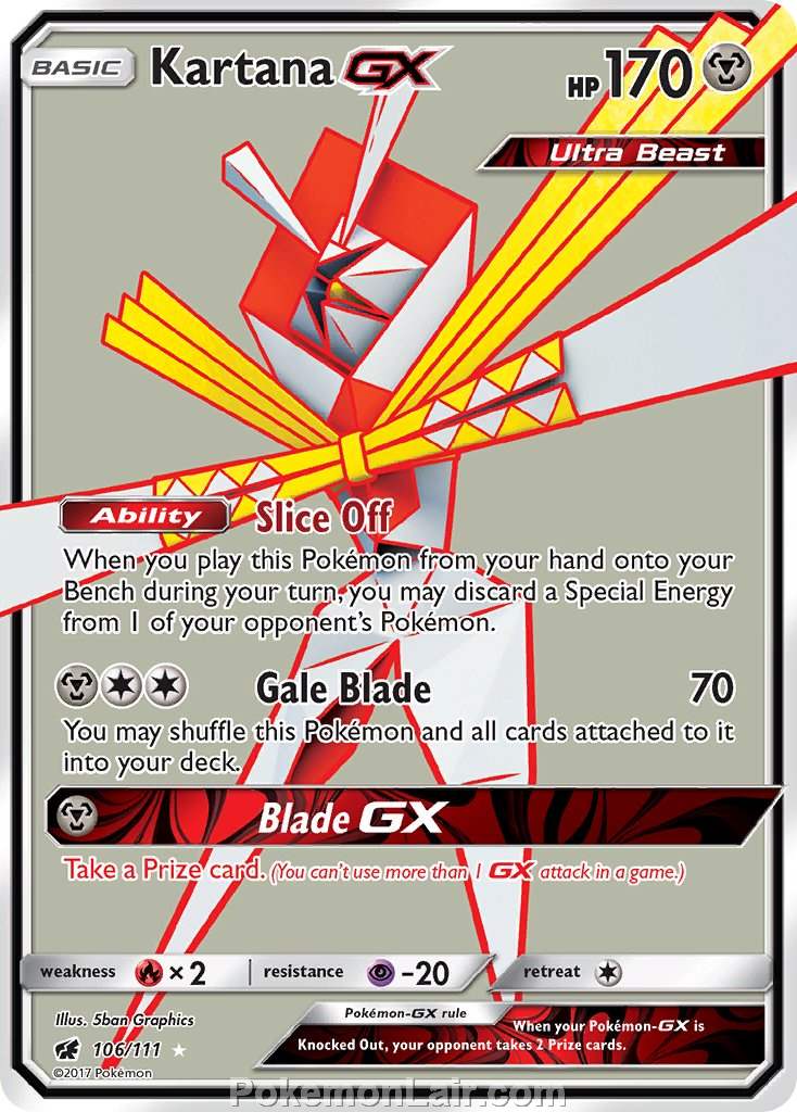 2017 Pokemon Trading Card Game Crimson Invasion Set – 106 Kartana GX