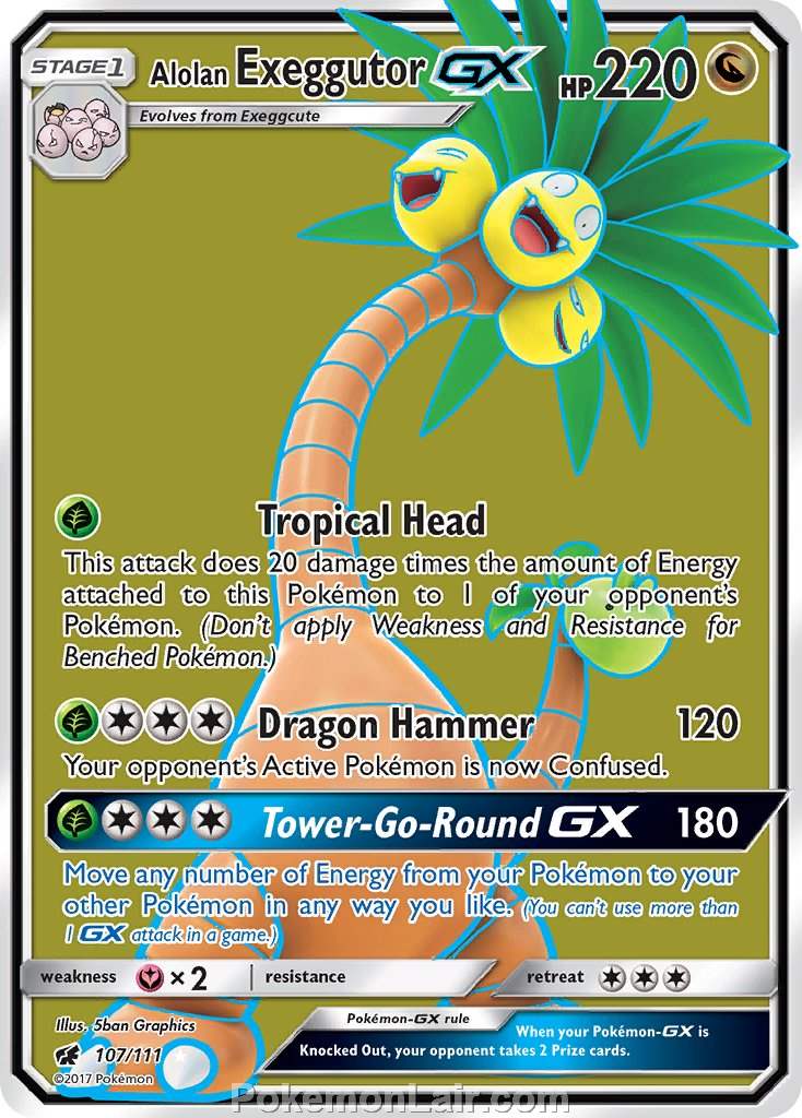 2017 Pokemon Trading Card Game Crimson Invasion Set – 107 Alolan Exeggutor GX