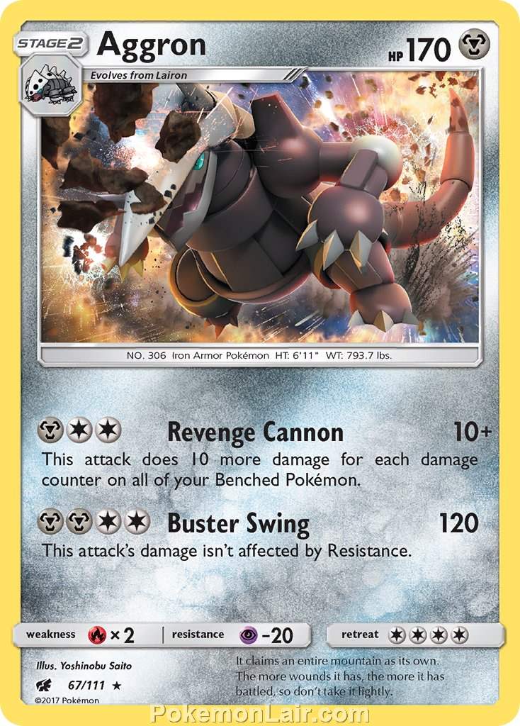 2017 Pokemon Trading Card Game Crimson Invasion Set – 67 Aggron