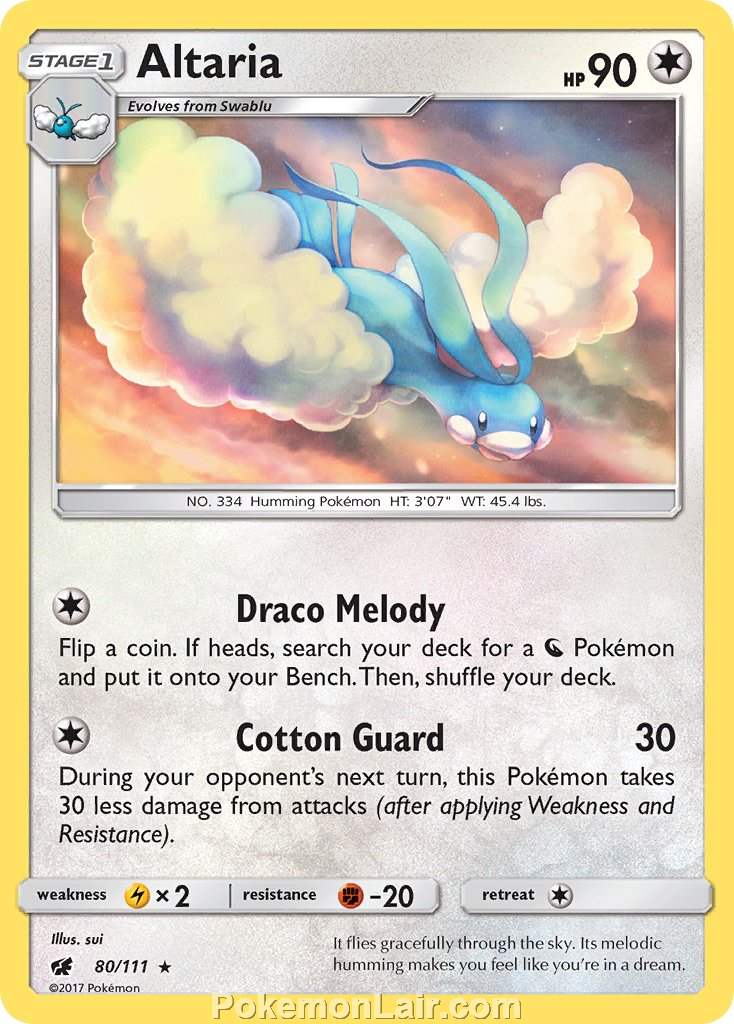 2017 Pokemon Trading Card Game Crimson Invasion Set – 80 Altaria