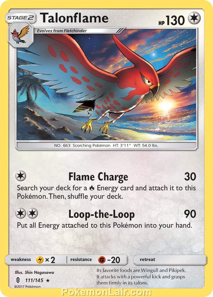 2017 Pokemon Trading Card Game Guardians Rising Price List – 111 Talonflame