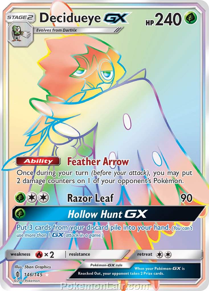 2017 Pokemon Trading Card Game Guardians Rising Price List – 146 Decidueye GX