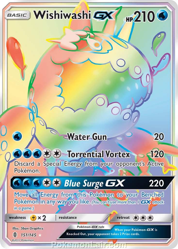 2017 Pokemon Trading Card Game Guardians Rising Price List – 151 Wishiwashi GX