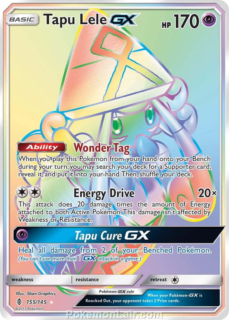 2017 Pokemon Trading Card Game Guardians Rising Price List – 155 Tapu Lele GX