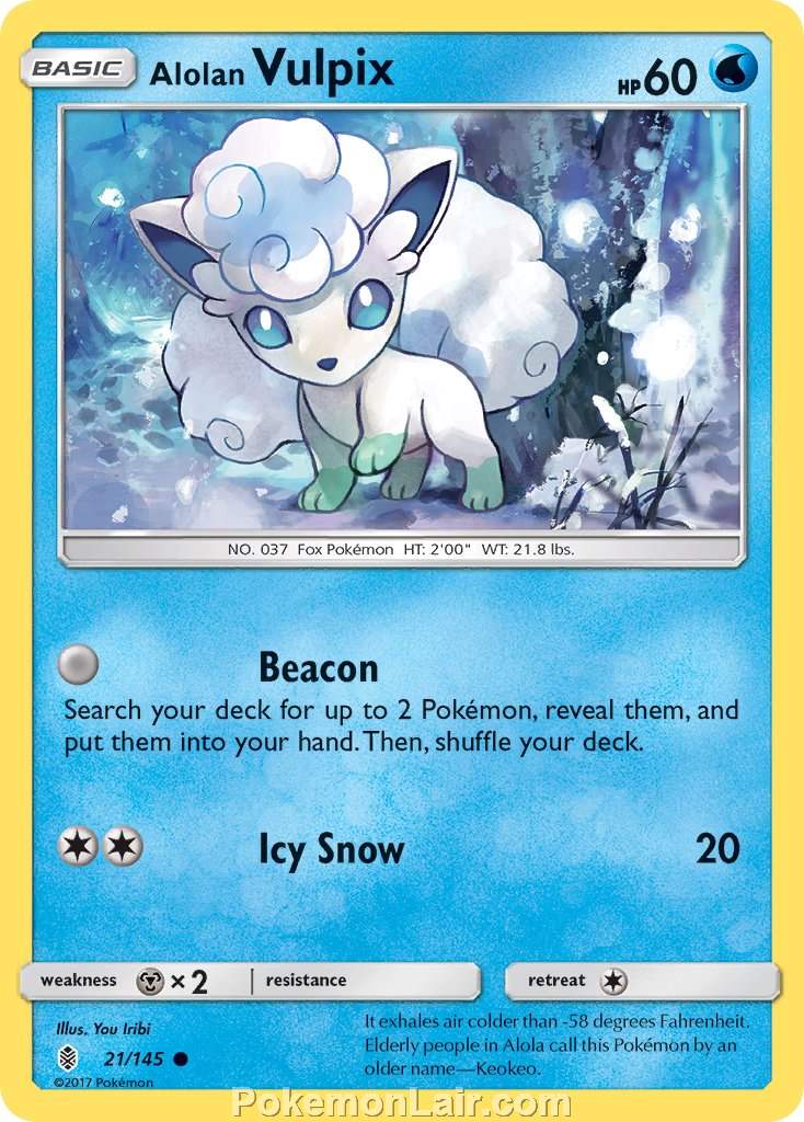 2017 Pokemon Trading Card Game Guardians Rising Price List – 21 Alolan Vulpix