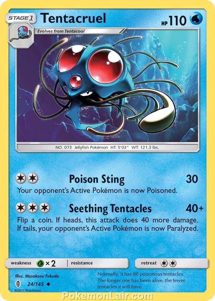 2017 Pokemon Trading Card Game Guardians Rising Price List – 24 Tentacruel