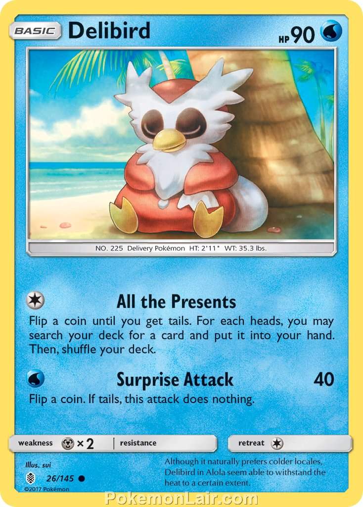 2017 Pokemon Trading Card Game Guardians Rising Price List – 26 Delibird