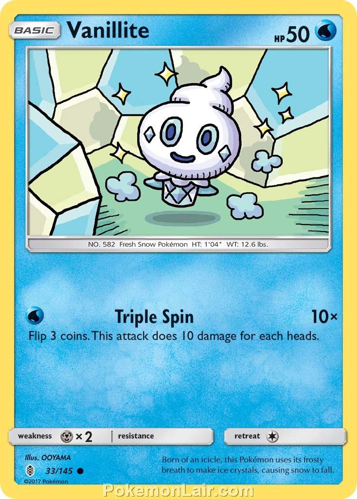 2017 Pokemon Trading Card Game Guardians Rising Price List – 33 Vanillite