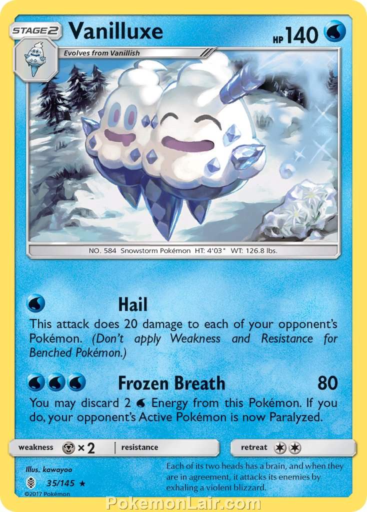 2017 Pokemon Trading Card Game Guardians Rising Price List – 35 Vanilluxe